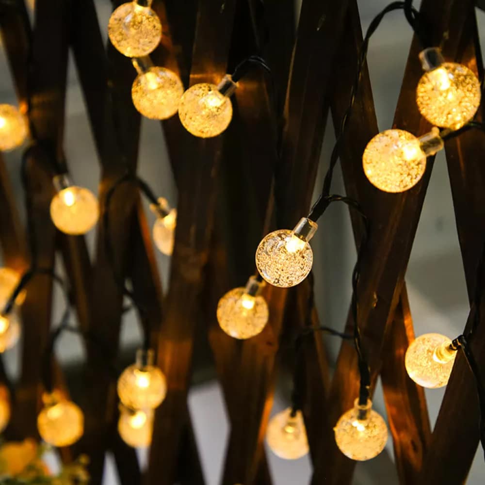 Solar-Lichterkette mit Kugelleuchten - 5M-20 LED / 7M-50 LED / 12M-100 LED | Karnz