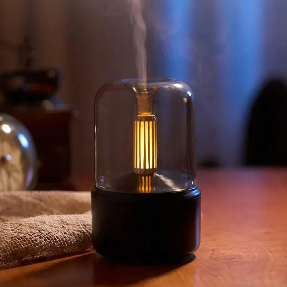 Retro-Aroma-Diffusor mit Nachtlicht – USB-Luftbefeuchter für ätherische Öle für Zuhause und Büro