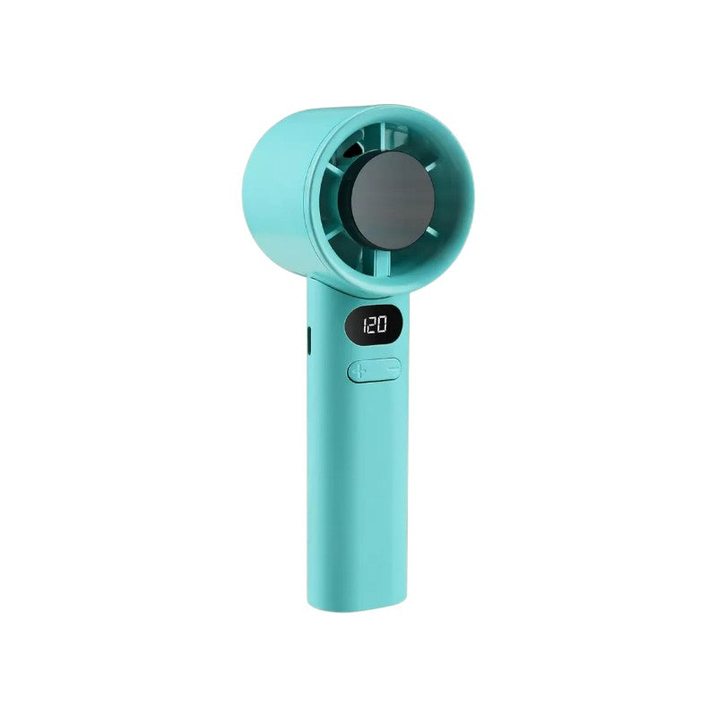 MTech Handheld Hochgeschwindigkeitsventilator – Wiederaufladbarer USB Mini Ventilator mit 120 Geschwindigkeiten & Anzeige | Karnz