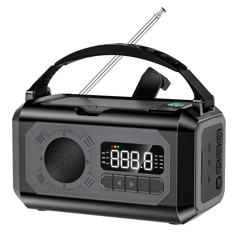 StormGuard Wetterradio – 12000mAh Notfunkradio mit Powerbank, Dual-Solarpanel und NOAA | Karnz