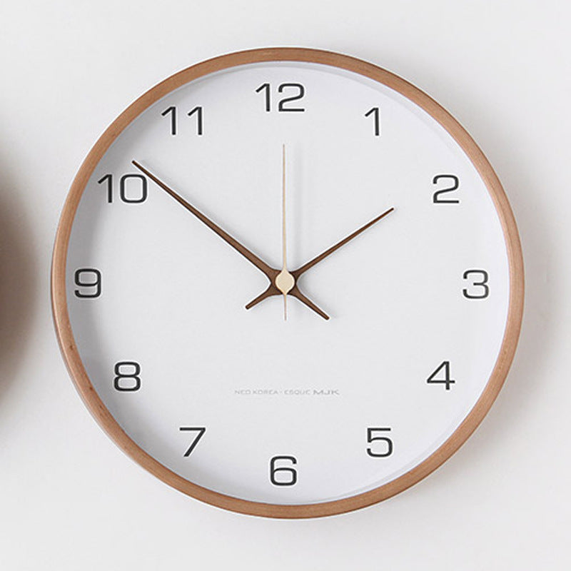 Minimalistische Holz-Wanduhr - Stille analoge Uhr aus massivem Holz für Wohnzimmer und Schlafzimmer | Karnz