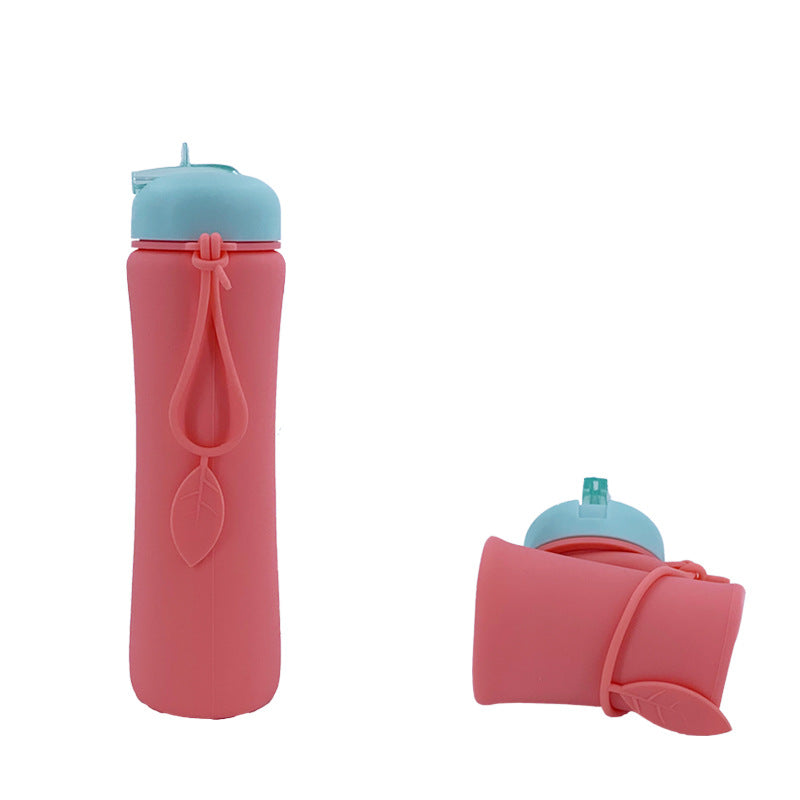 Damen Faltbare Silikon-Trinkflasche mit praktischem Trageband Karnz