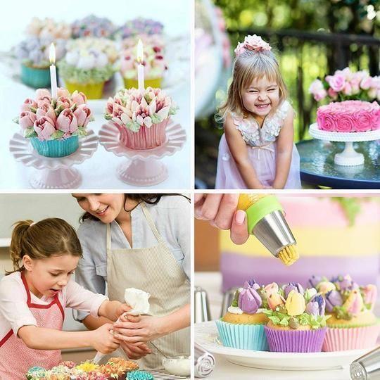 Ausgießer-Set aus Edelstahl für Cupcakes und Tortendekoration