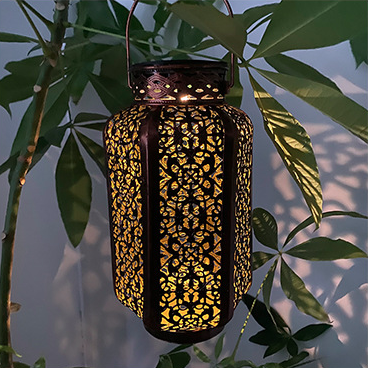 Moderne Art Deco Solar Wasserdichte Sechseckige Laterne Eisen LED Außenleuchte Für Garten | Karnz