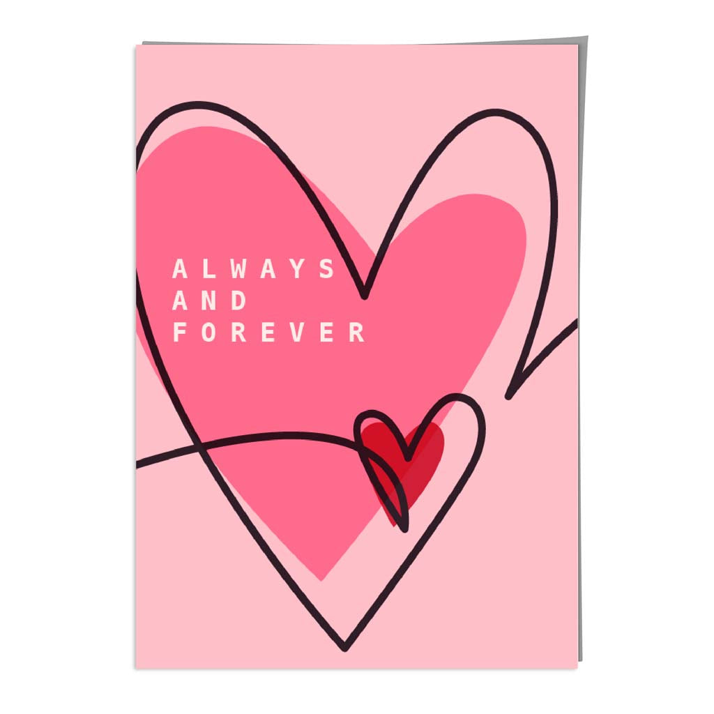 Immer und ewig skizzierte Herzen Kunstdruck