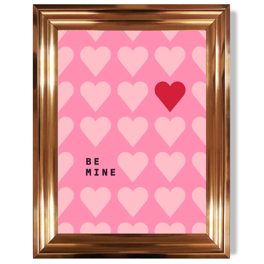 Be Mine Hearts Frame Kunstdruck