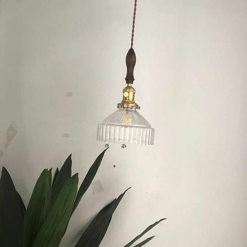 Rustikale Pendelleuchte mit gewelltem Glas - Industriedesign | Karnz