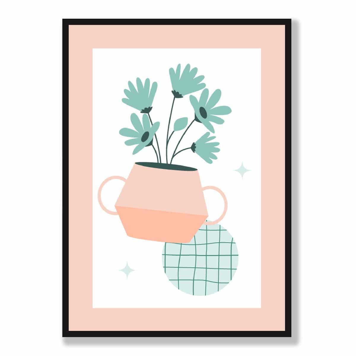 Boho-Küche Pastellfarben Rosa Blau Poster Nr. 1