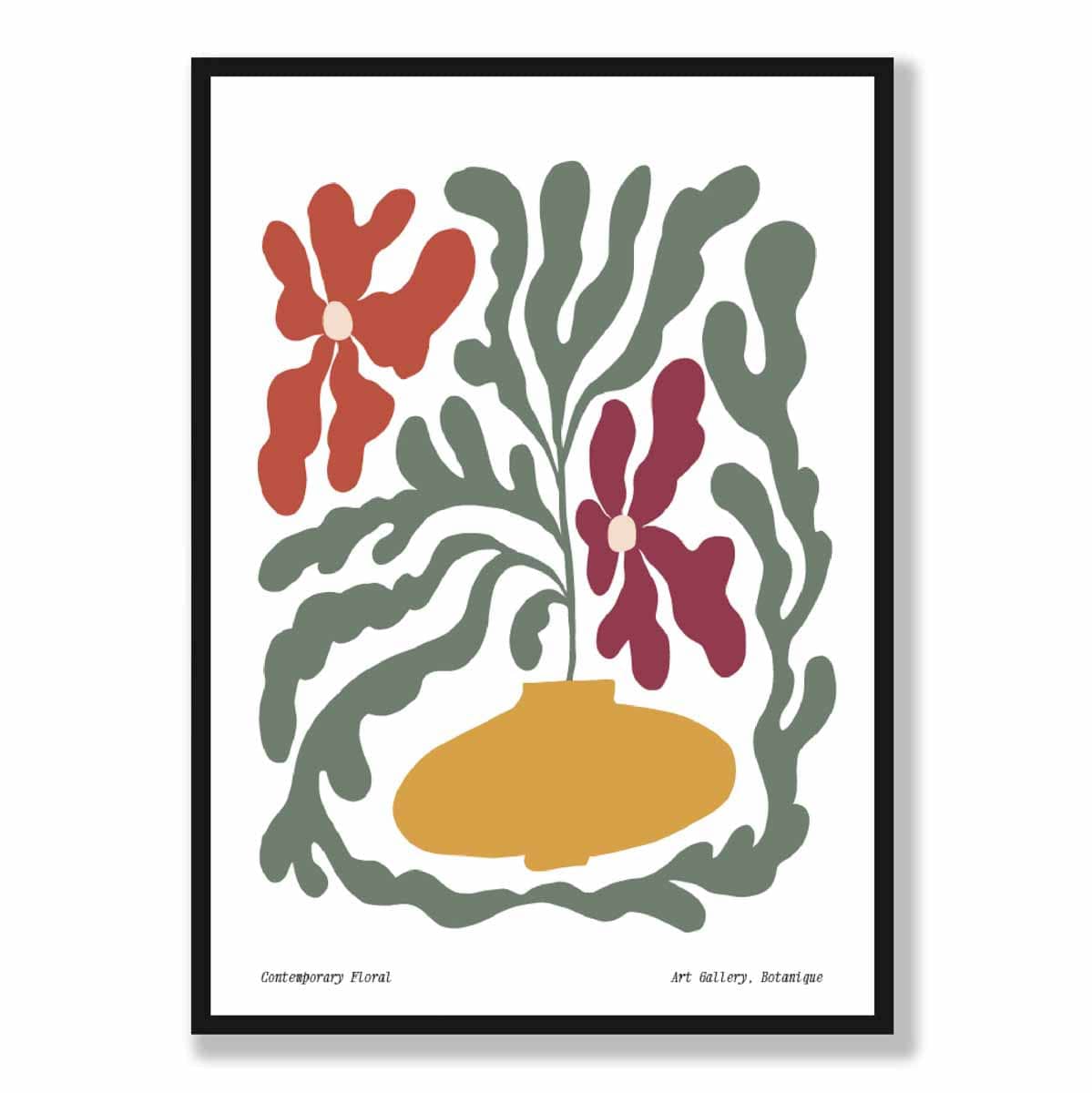 Zeitgenössisches Boho-Blumenposter Nr. 2 Botanisch