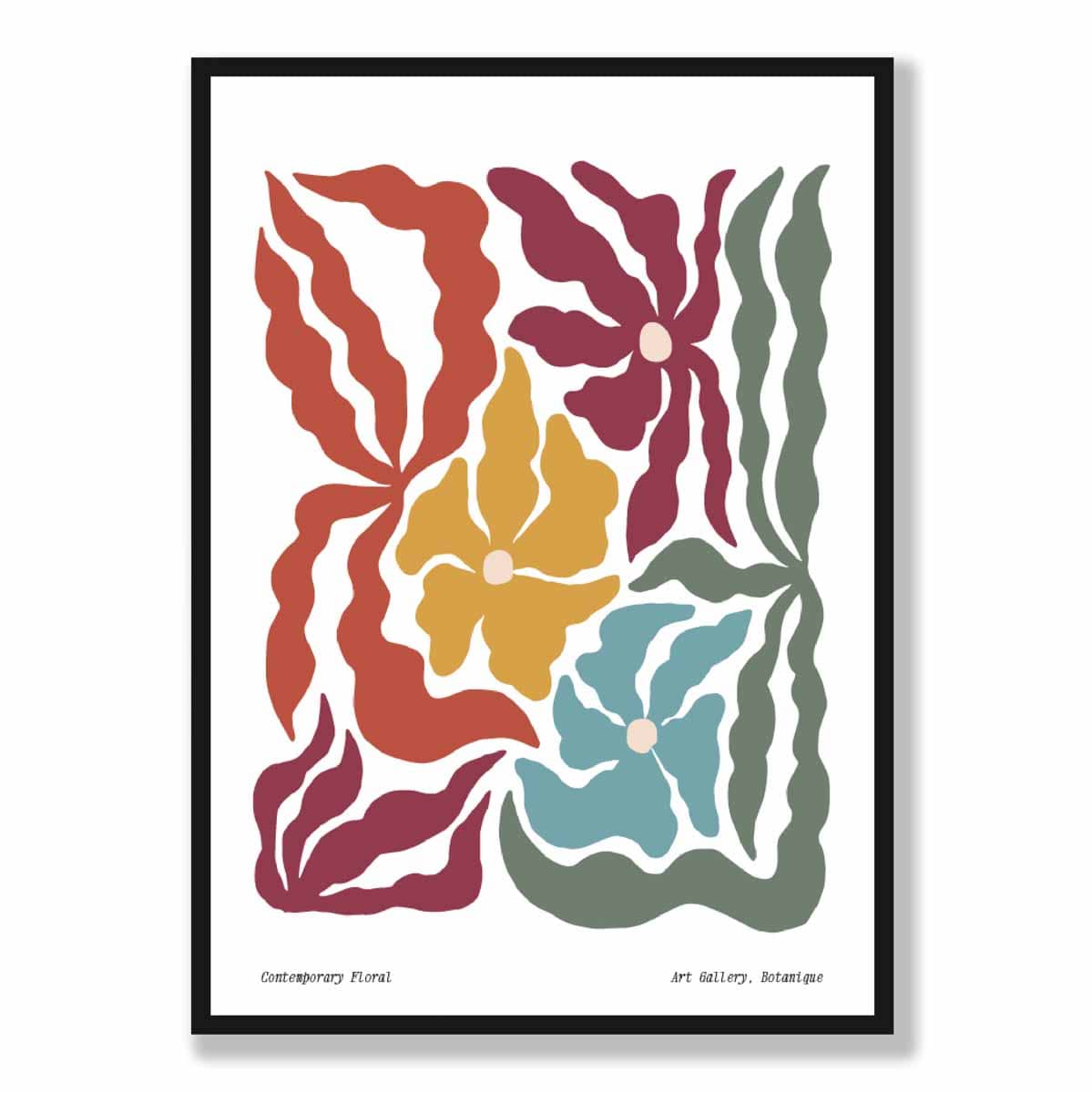 Zeitgenössisches Boho-Blumenposter Nr. 3 Botanik