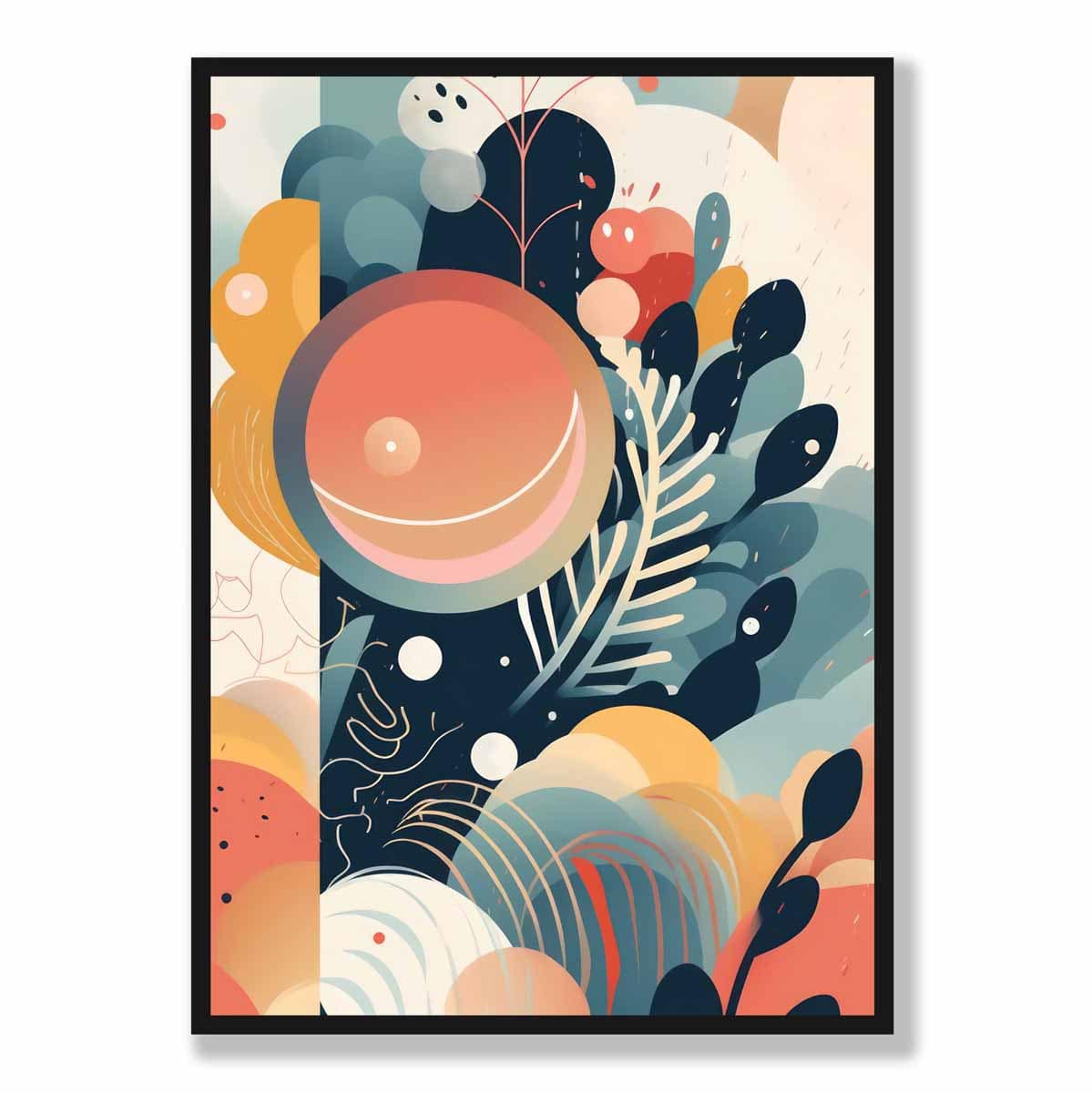 Abstrakter, farbenfroher Pastellblumen-Kunstdruck Nr. 1