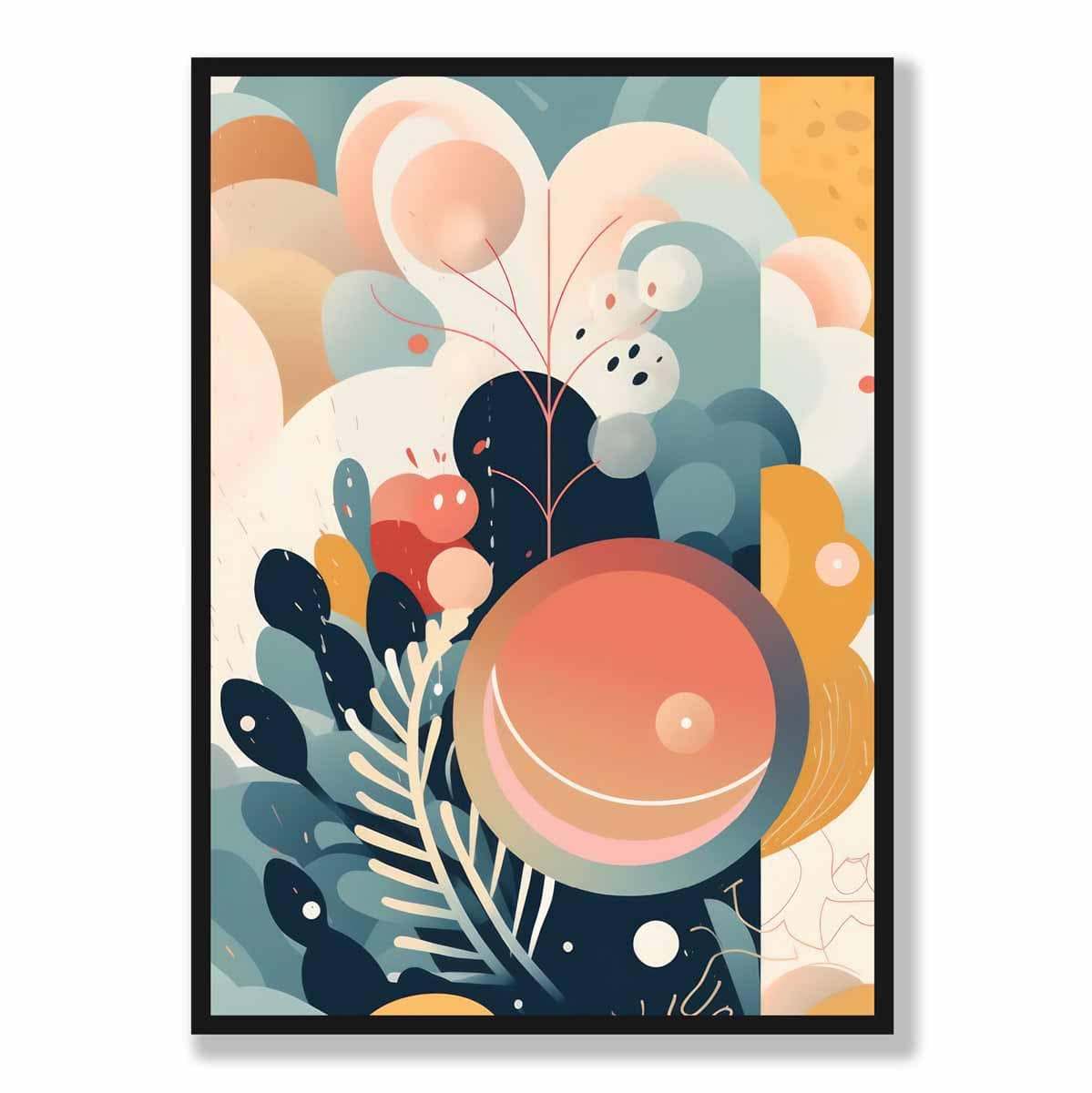 Abstrakter, farbenfroher Pastellblumen-Kunstdruck Nr. 2