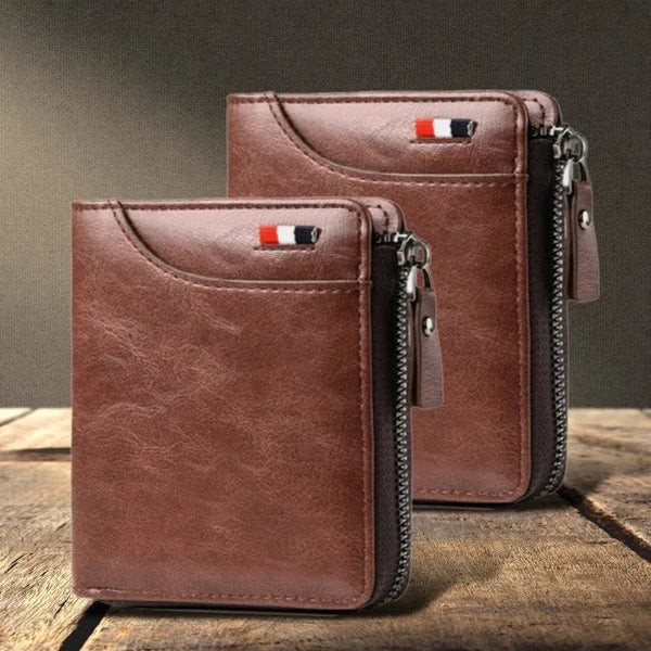 Multifunktionale Herren-Geldbörse aus wasserdichtem und strapazierfähigem PU-Leder mit RFID-Schutz