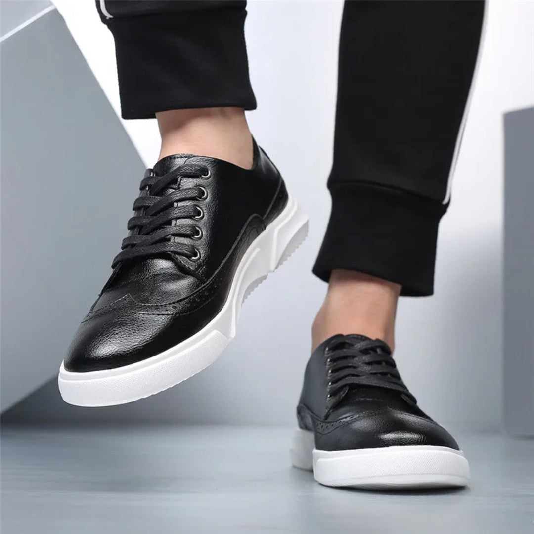 Leder Brogue Sneaker mit Gummisohle