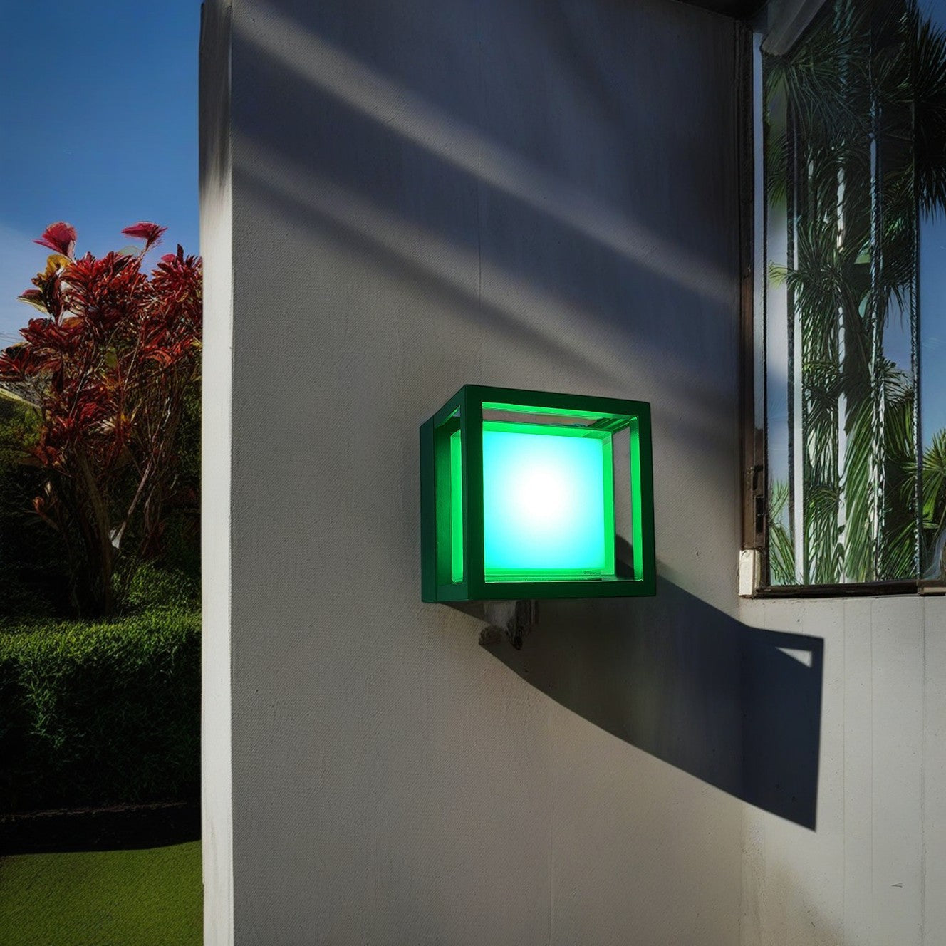Wasserdichte quadratische LED-Außenwandleuchte aus Aluminium und Acryl für den Garten