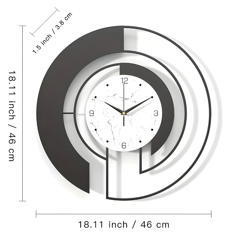Einfache geometrische Wanduhr mit ruhigem Lauf für friedliche Räume Karnz