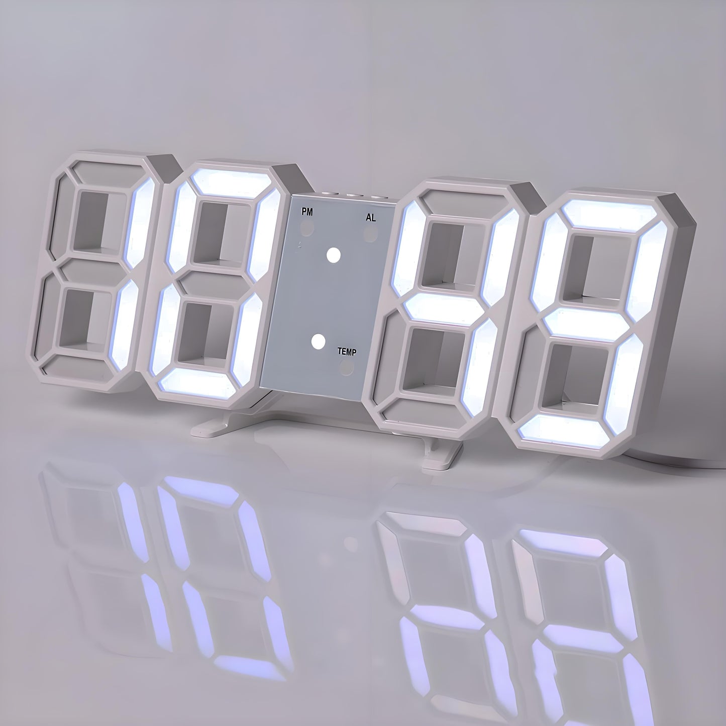 TimeSphere LED 3D Digitaluhr mit Kalender und Temperaturanzeige | Karnz