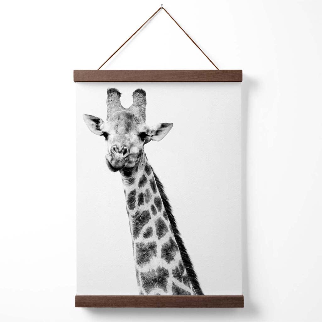 Freches Giraffen-Tierposter (Schwarz-Weiß) mit Aufhänger