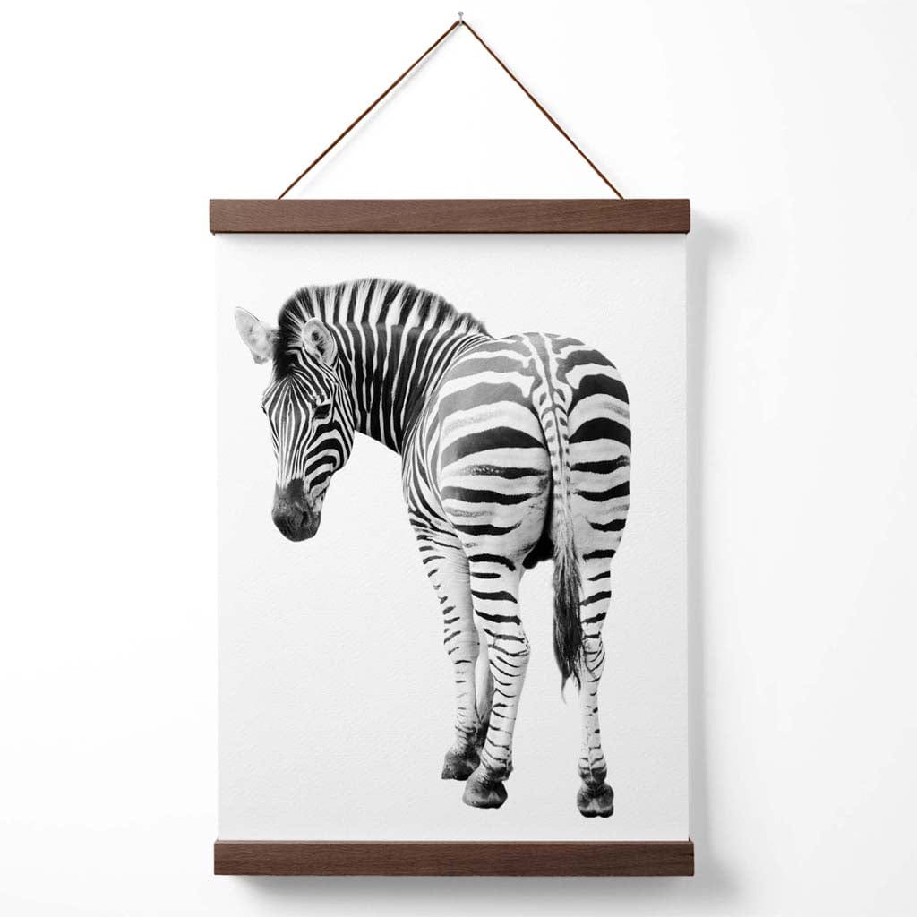 Freches Zebra-Tierposter (Schwarz-Weiß) mit Aufhänger