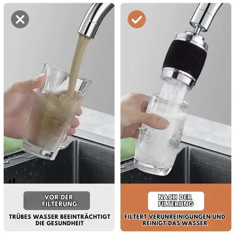 Wasserhahnaufsatz | 360° drehbar | Spritzschutz