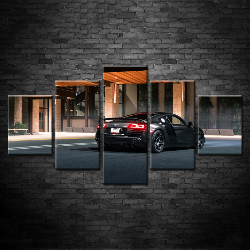 5 Teile Klassisches Schwarzes Metallisches Auto - Leinwand Wandkunst Gemälde