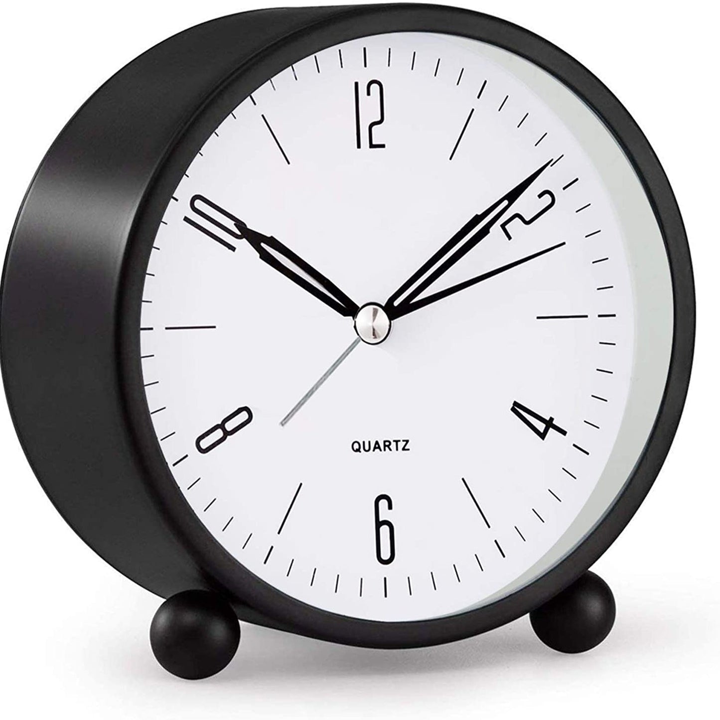 4" Superleise, tickfreie analoge Uhr mit Nachtlicht