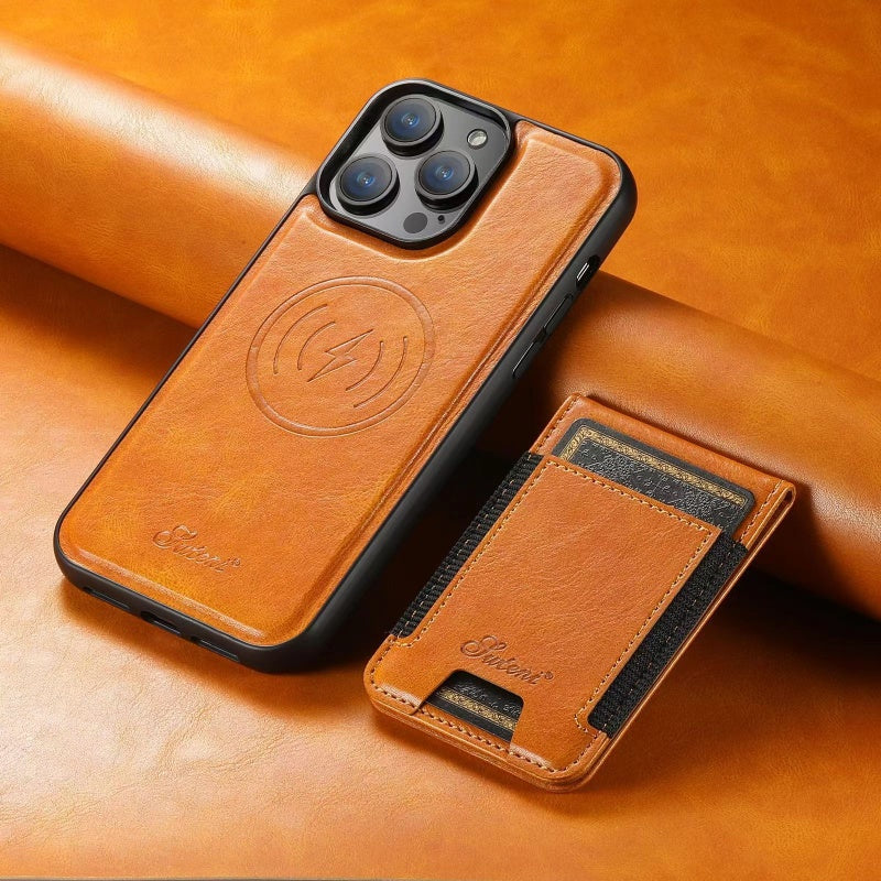 LuxCase Leder Handyhülle mit Kartenfach und Stand – Geeignet für iPhone | Karnz