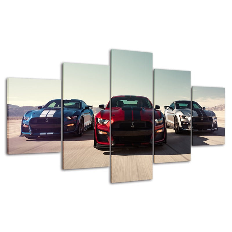 5 Stück Rennwagen - Leinwand Wandkunst Gemälde