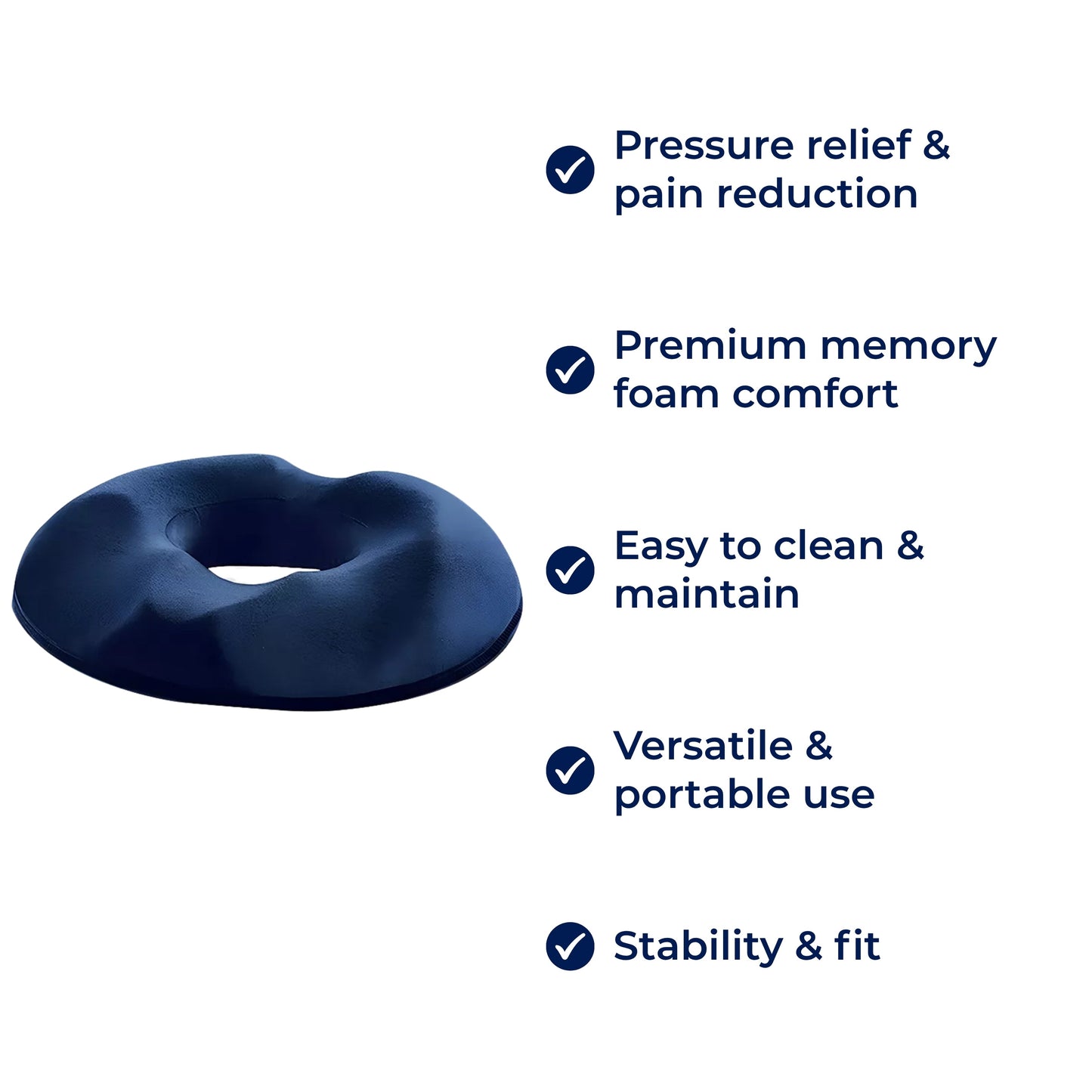 SitRelief | Donut-Sitzkissen – Steißbein- & Hämorrhoidenlinderung – Memory-Schaum – Waschbarer Bezug – Büro, Reisen, nach der Geburt Nutzung Karnz