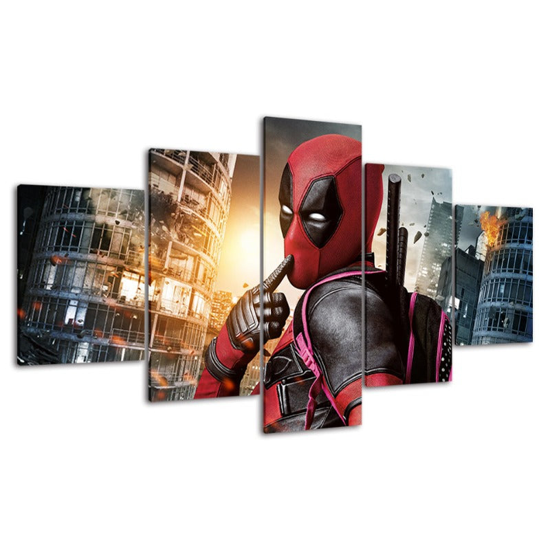 5 Stück Deadpool - Leinwand Wandkunst Malerei