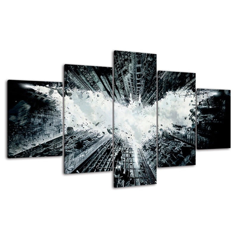 5 Stück Gebäude Zerstörung - Leinwand Wandkunst Gemälde