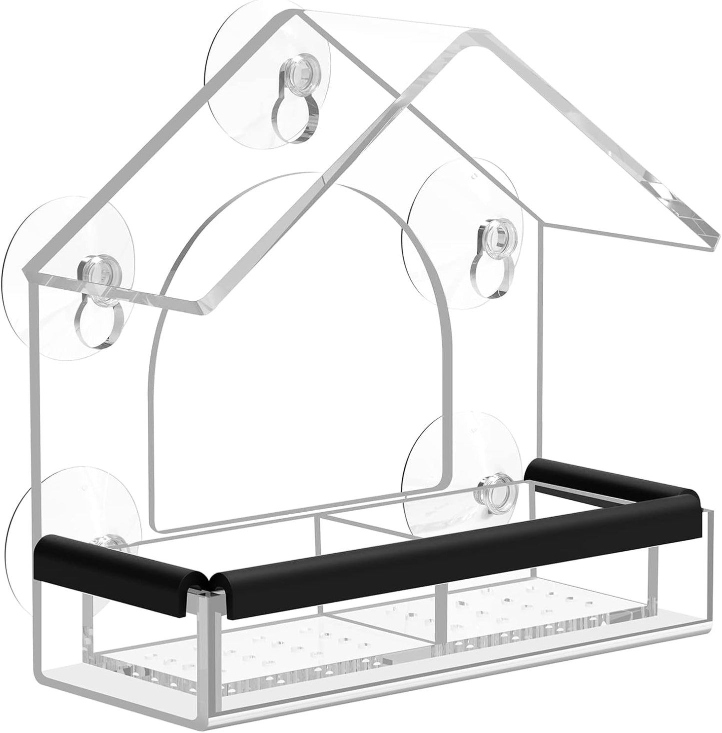 Vogelfutterhaus aus durchsichtigem Acrylglasfenster mit Saugnapf