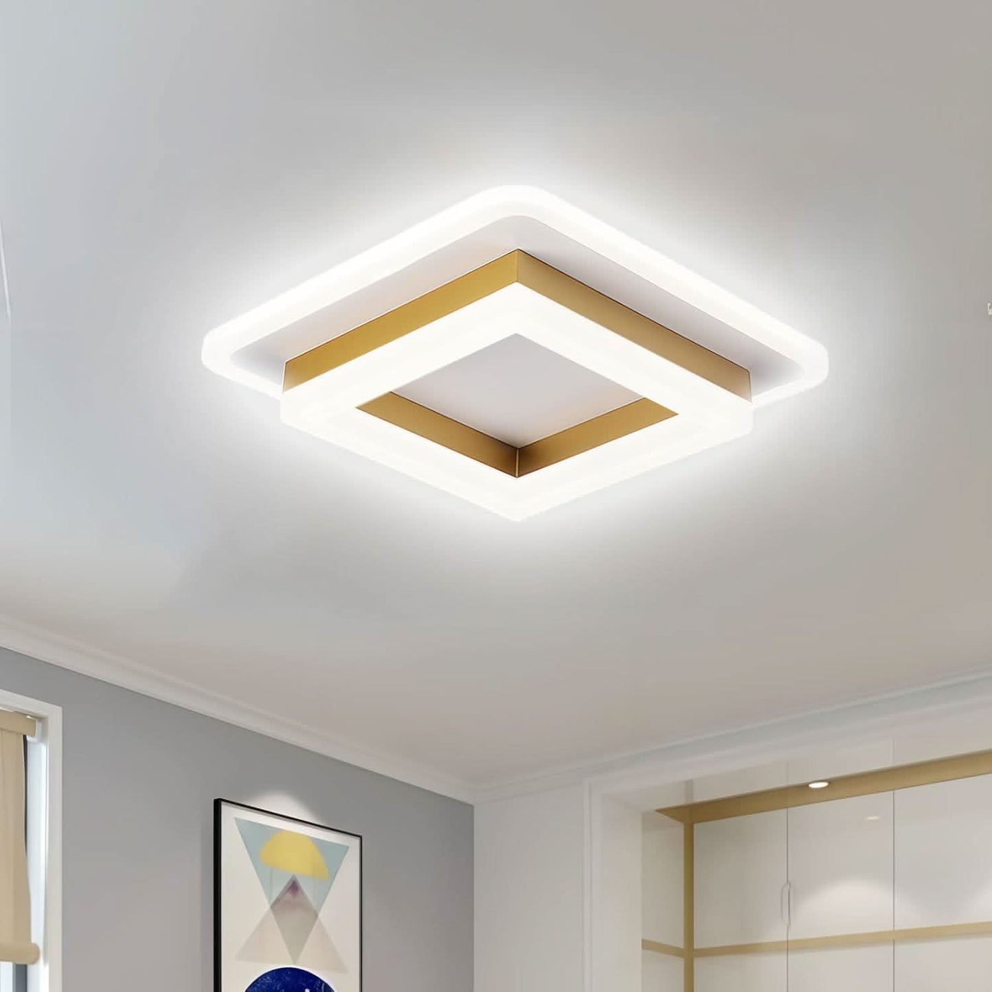 Quadratische LED-Deckenleuchte für moderne Innenräume