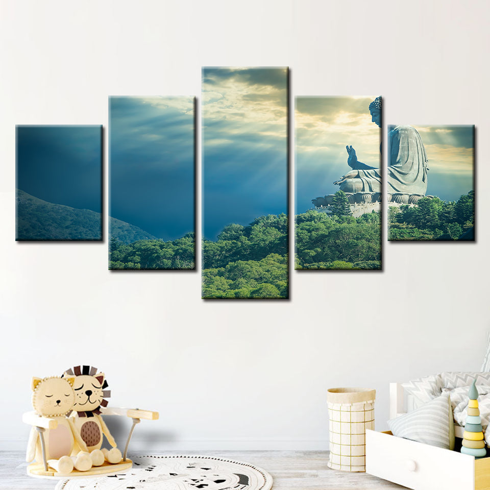 Secret Sky 5-teiliges Leinwandbild