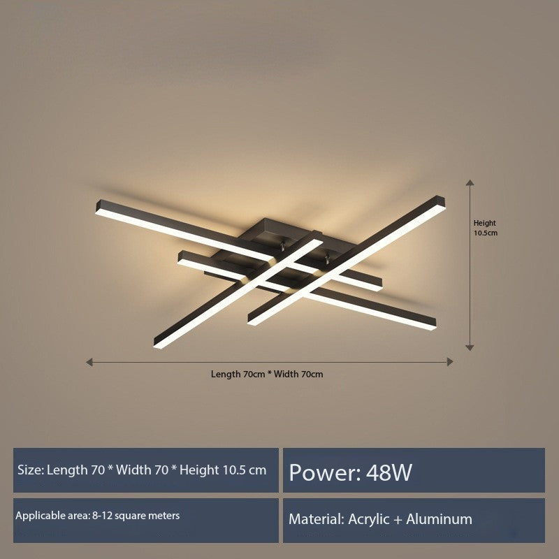 Moderne lineare 4-Kopf LED-Deckenleuchte (dimmbar, Weiß oder Schwarz)