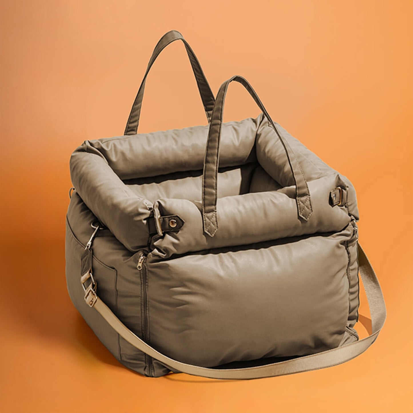 Faux-Leder Hunde Booster Bett – Stylisch, Sicher und Bequem | Karnz