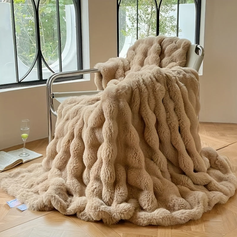 anket aus Kunstkaninchenfell – Luxuriöser, warmer anket für ein Nickerchen und klimatisierte Räume | Weicher und dicker anket