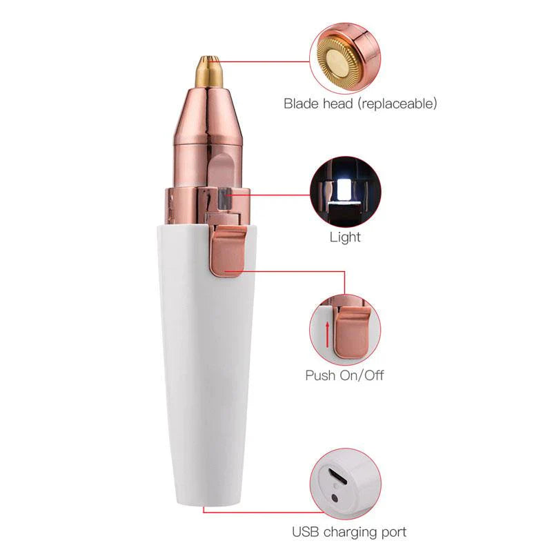 2 in 1 Gesichts-Haartrimmer mit Licht Karnz