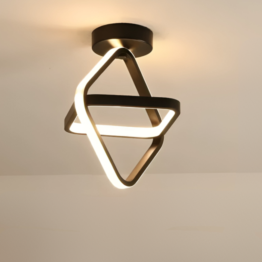 Moderne LED-Deckenlampe 18W | Kreatives Design mit 2 Ringen | Energieeffiziente Beleuchtung für Wohnzimmer & Büro 24 cm | Karnz