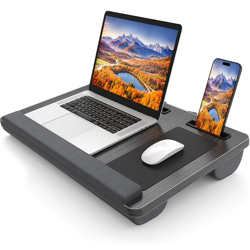 Ergonomische Laptop-Halterung mit Handgelenkstütze und Gerätefächern | Karnz