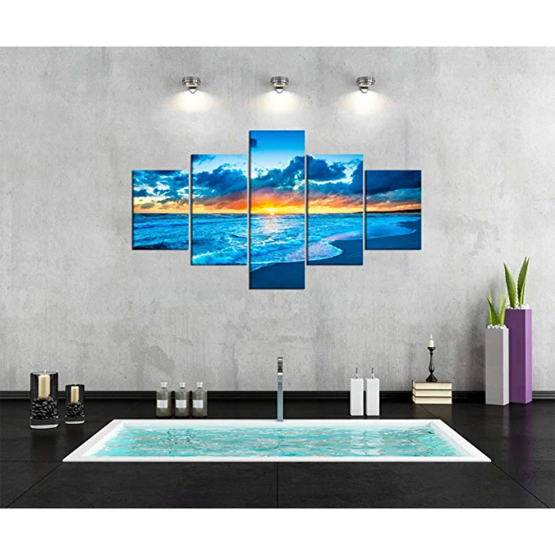 5 Stück Sunrise Seascape Kunstwerk Leinwand Gemälde