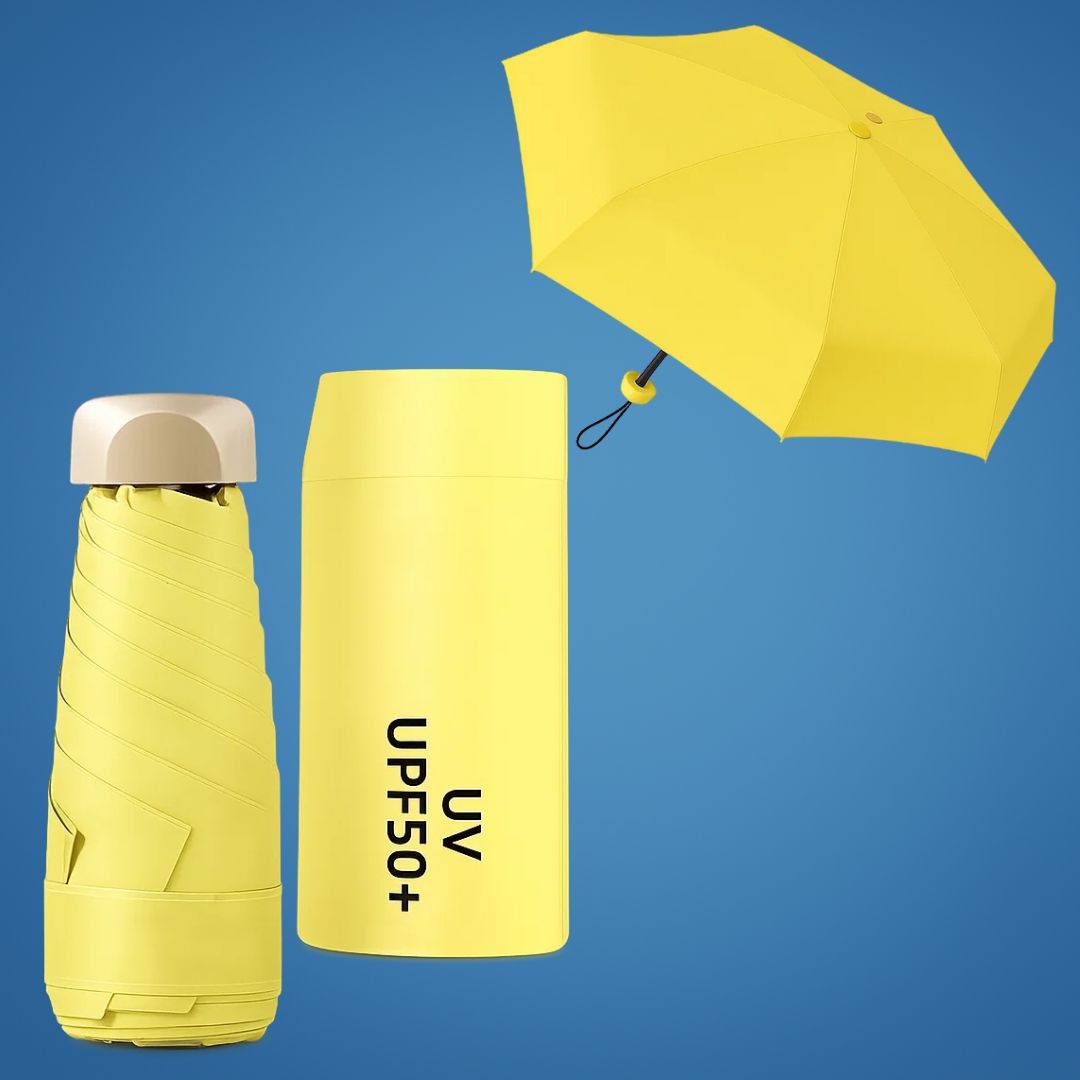 UrbanBrolly | Mini faltbarer Regenschirm UV – Sonnenschutz UPF 50+ – Wasserabweisend – Leicht und taschenfreundlich für die Reise Nutzung Karnz