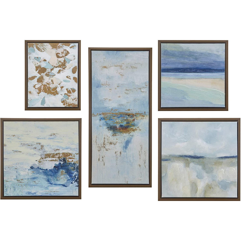 5 Stück Moderne Abstrakte Leinwand Wandkunst Malerei