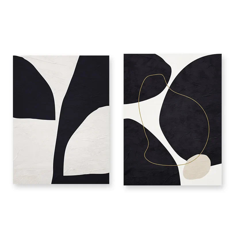 Nordic Minimalist Abstrakt Beige Schwarz Form & Linie Wandkunst Fine Art Leinwanddrucke Bilder für modernes Wohnzimmer Schlafzimmer Kunstdekoration | Karnz