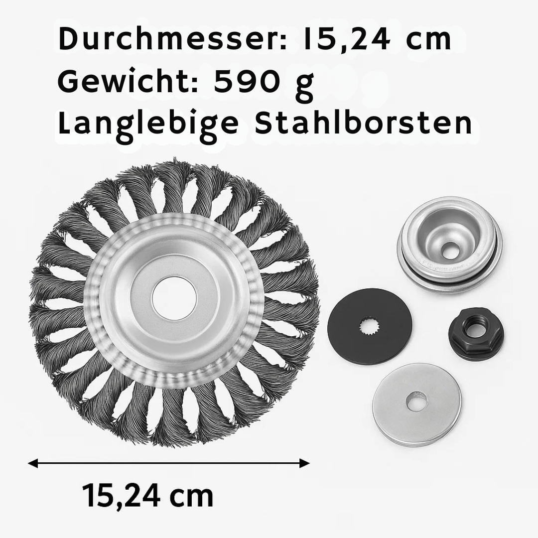 GrassCut TurboHead – Universelle 6-Klingen Unkrautbürste für Trimmer | Karnz
