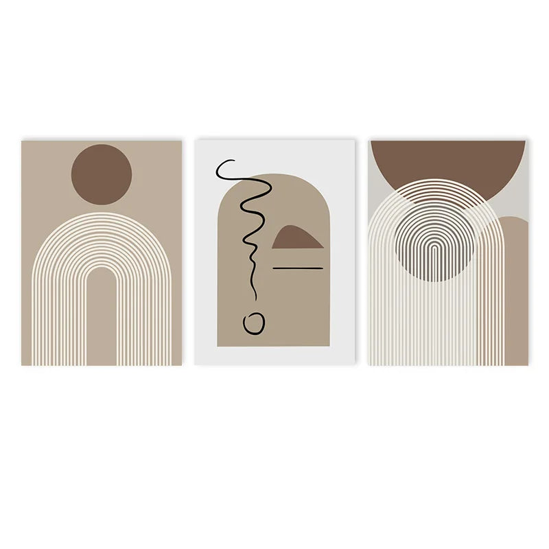 Abstract Beige Brown Minimalistische Geometrische Wandkunst Fein Kunstleinwand Drucke Bilder Für Modernes Wohnzimmer Esszimmer Kunst Für Zeitgenössische Heimdekoration