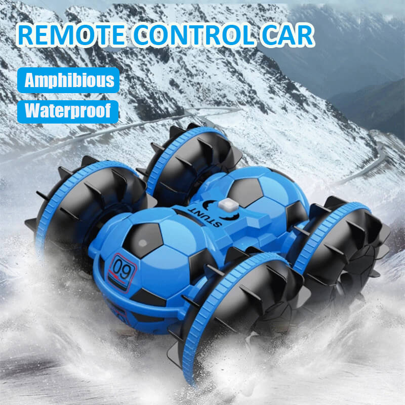 Amphibienauto mit Fernsteuerung, Geländefußball, ferngesteuertes Boot, Poolspielzeug, Geschenk für Jungen und Mädchen
