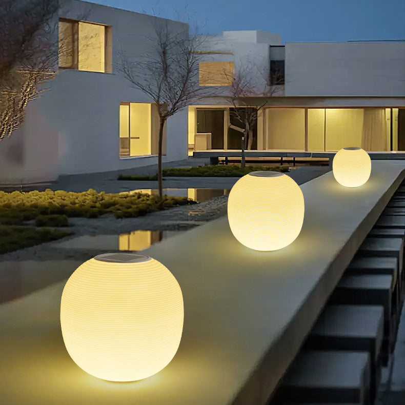 Moderner minimalistischer PE ovaler LED-Solar- und wasserdichter Außenleuchte für Garten und Terrasse | Karnz