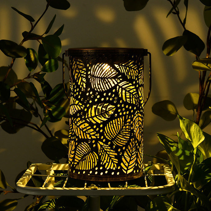 Traditionelle Vintage Solar Wasserdichte Zylinder-Skelettbaum Eisen LED Außenlicht für den Garten | Karnz