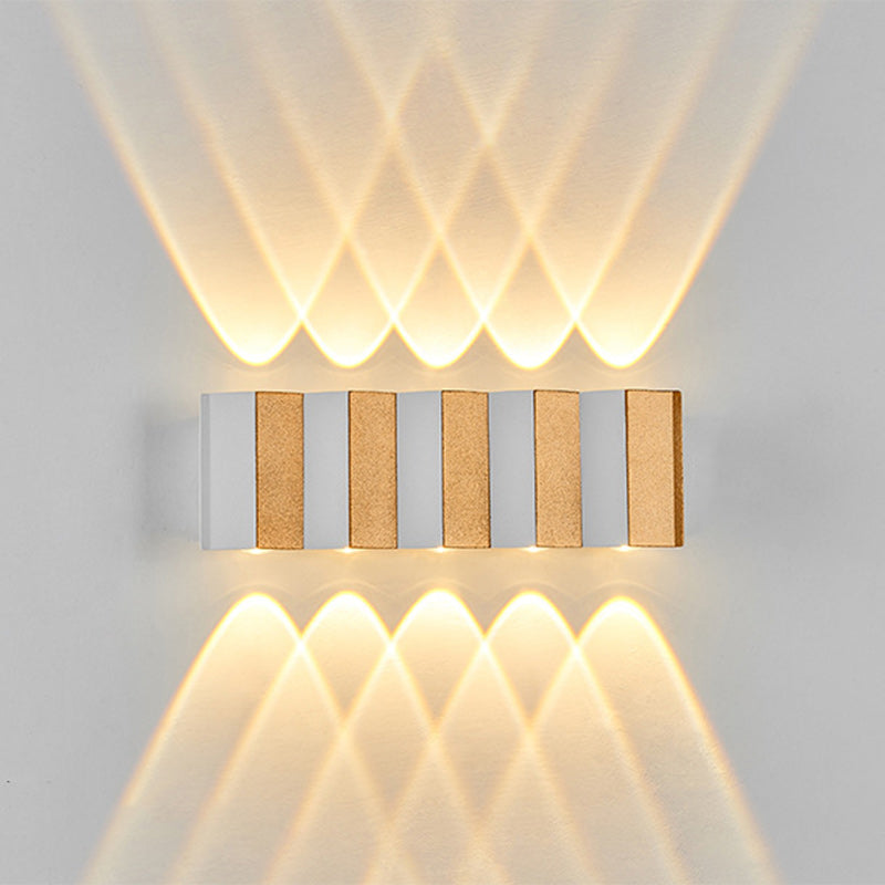 Moderne Einfachheit Wasserdichte Aluminium Rechteckige Gebogene Auf- und Abwärts LED Wandlampe Für Outdoor Patio | Karnz